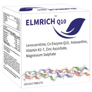 ELMRICH Q10 TABLET  – Buy ELMRICH Q10 TABLET Online at best Price in India – The Cellular Energy Booster with Antioxidant Protection.